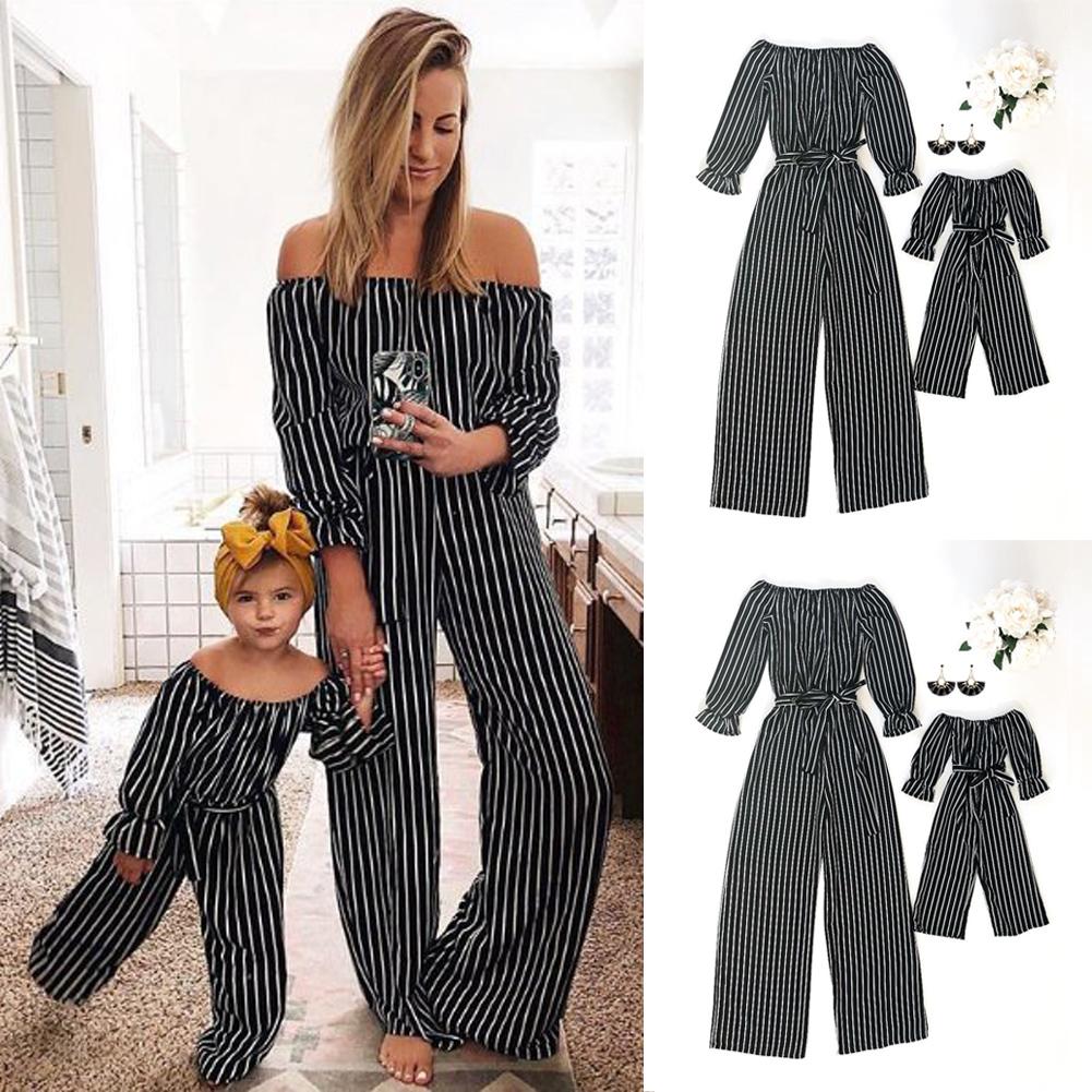 Family Matching Striped Dress Set – Mom & Kids